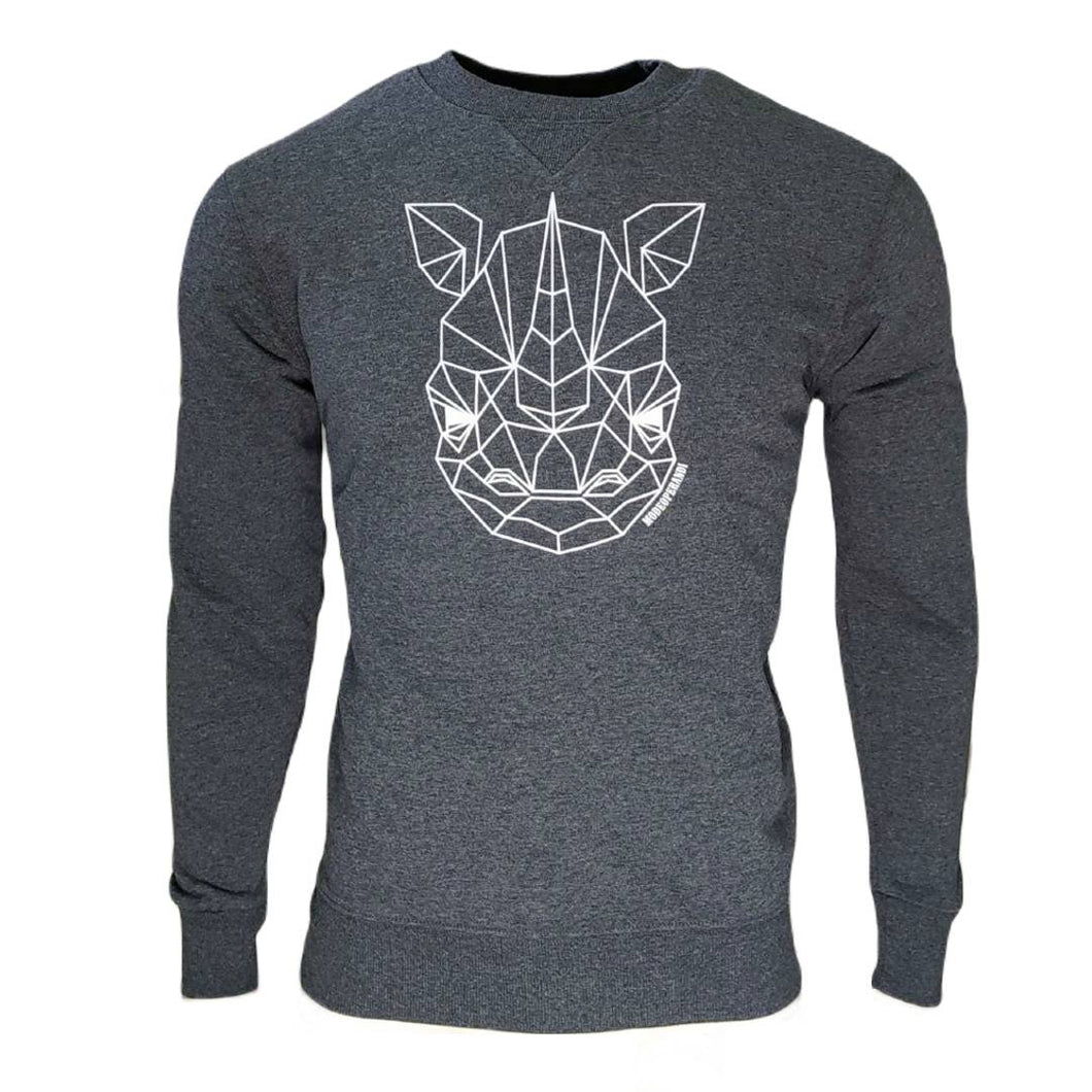 Charcoal Melange GEO Rhino Sweater (S, M & 2XL Left)