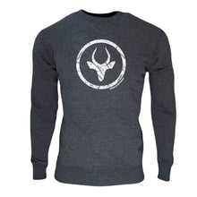 Load image into Gallery viewer, Charcoal Melange Logo Sweater (S to 3XL)
