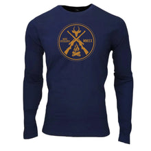 Load image into Gallery viewer, Navy &amp; Bronze Hunting Long Sleeve - Premium T (S Left)
