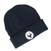 Load image into Gallery viewer, Navy Melange Logo Beanie
