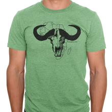 Load image into Gallery viewer, Green Melange Buffalo Skull - Summer T
