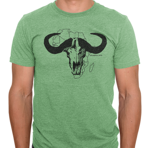 Green Melange Buffalo Skull - Summer T