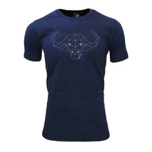 Load image into Gallery viewer, Navy Geo Buffalo T - Local Fit (Small Left)

