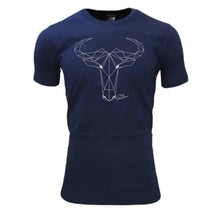 Load image into Gallery viewer, Navy Geo Wildebeest T - Local Kids T (Age5to6 &amp; 9to10)
